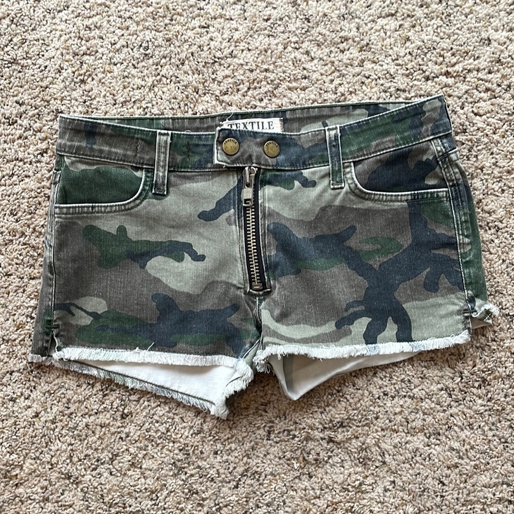 Textile by Elizabeth and James camouflage jean shorts